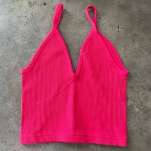 Free People Movement Happiness Runs V-Neck Tank Size M/L. Red and Purple.